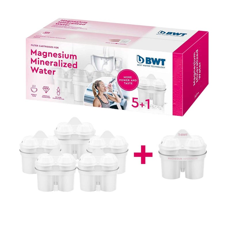 BWT Magnesium Mineralized Water Filter, 6-Pack - Long Life Mg2+ Cartridge for Water Filters, 6x120L Capacity, Maximum Protection for Espresso Machines - Image 2